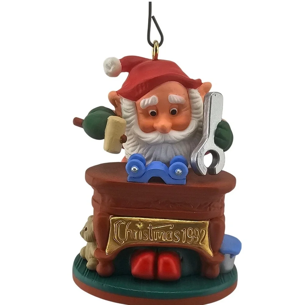 Hallmark‎ Keepsake Ornament Genius at Work Elf Jiggles Wrench Pounds Hammer 1992